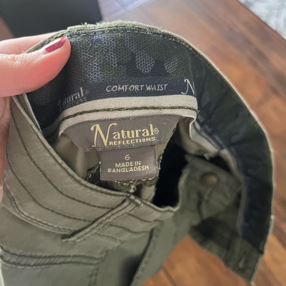 Natural Reflections Army Green Cargo Pants